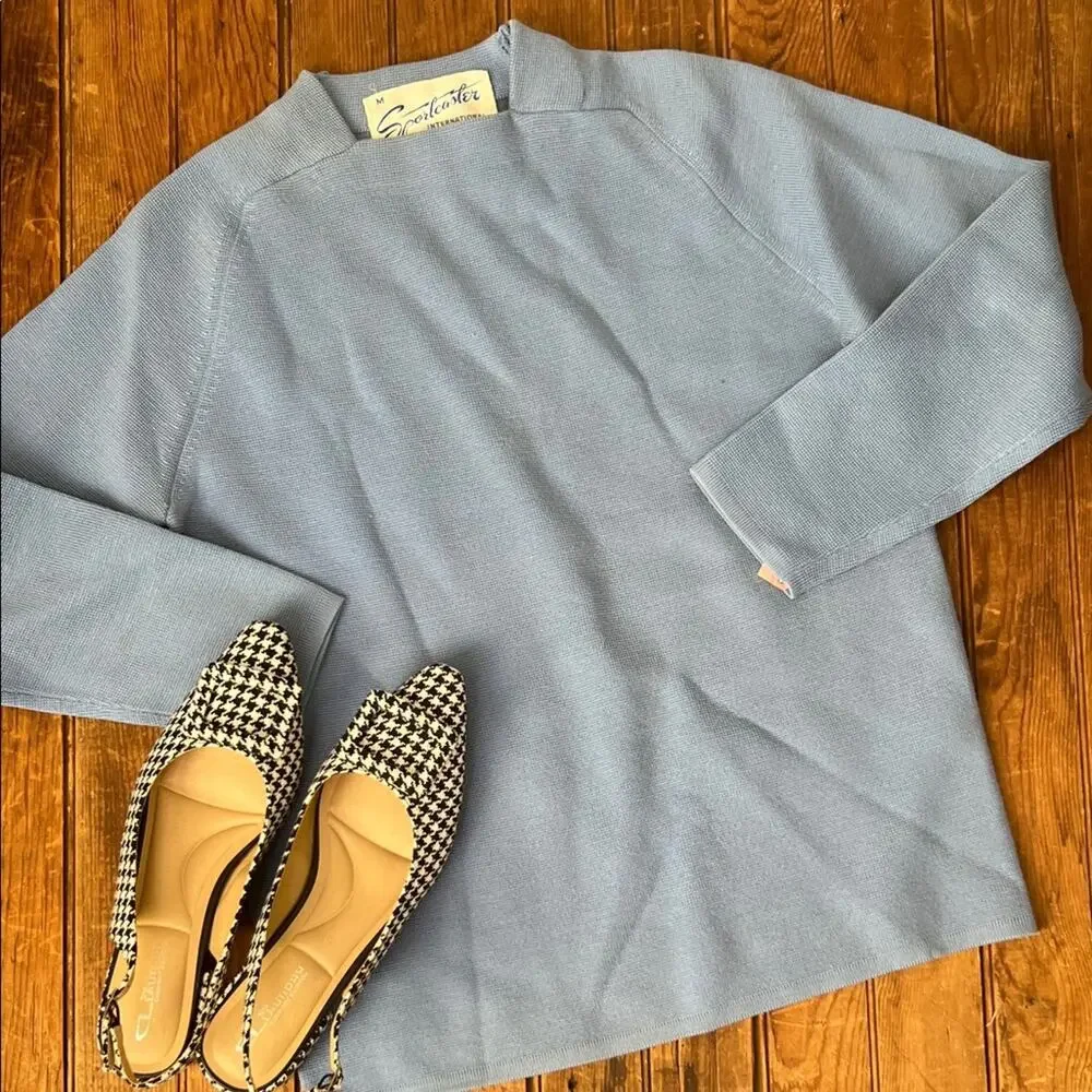 Vintage Ski Sweater women’s wool blue 1960s women’s gorgeous classic